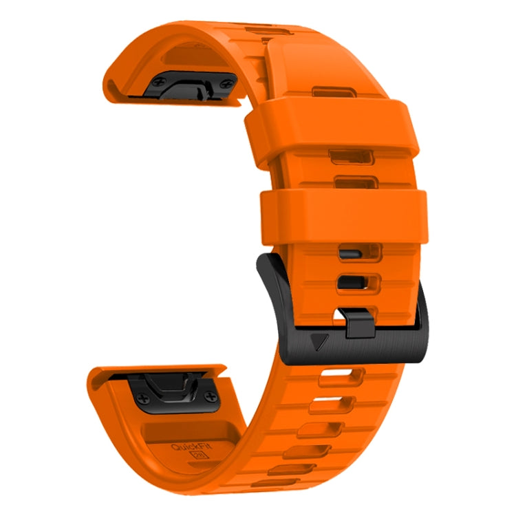 For Garmin Fenix 7 Pro 22mm Solid Color Steel Buckle Silicone Quick Release Watch Band(Orange) - Watch Bands by PMC TechLife | Online Shopping South Africa | PMC TechLife
