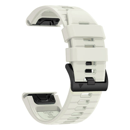 For Garmin Fenix 7 Pro 22mm Solid Color Steel Buckle Silicone Quick Release Watch Band(Creamy White) - Watch Bands by PMC Jewellery | Online Shopping South Africa | PMC Jewellery