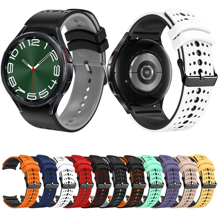 For Samsung Galaxy Watch 6 Two Color Silicone Watch Band(Red Black) - Watch Bands by PMC TechLife | Online Shopping South Africa | PMC TechLife