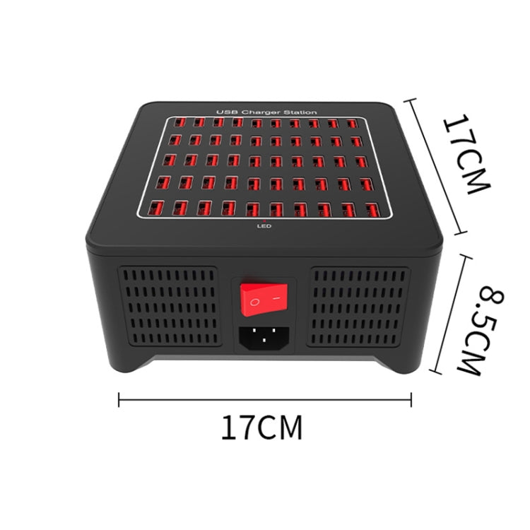 YFY-A77 250W 50 Ports USB Smart Charging Station(UK Plug) - Multifunction Charger by PMC Jewellery | Online Shopping South Africa | PMC Jewellery | Buy Now Pay Later Mobicred