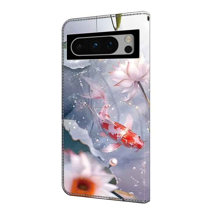 For Google Pixel 9 Crystal Painted Leather Phone case(Koi) - Google Cases by PMC Jewellery | Online Shopping South Africa | PMC Jewellery | Buy Now Pay Later Mobicred