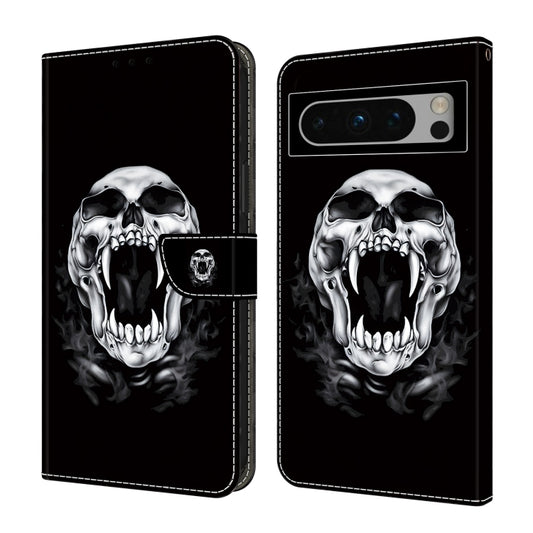 For Google Pixel 9 Pro Crystal Painted Leather Phone case(Skull) - Google Cases by PMC Jewellery | Online Shopping South Africa | PMC Jewellery | Buy Now Pay Later Mobicred