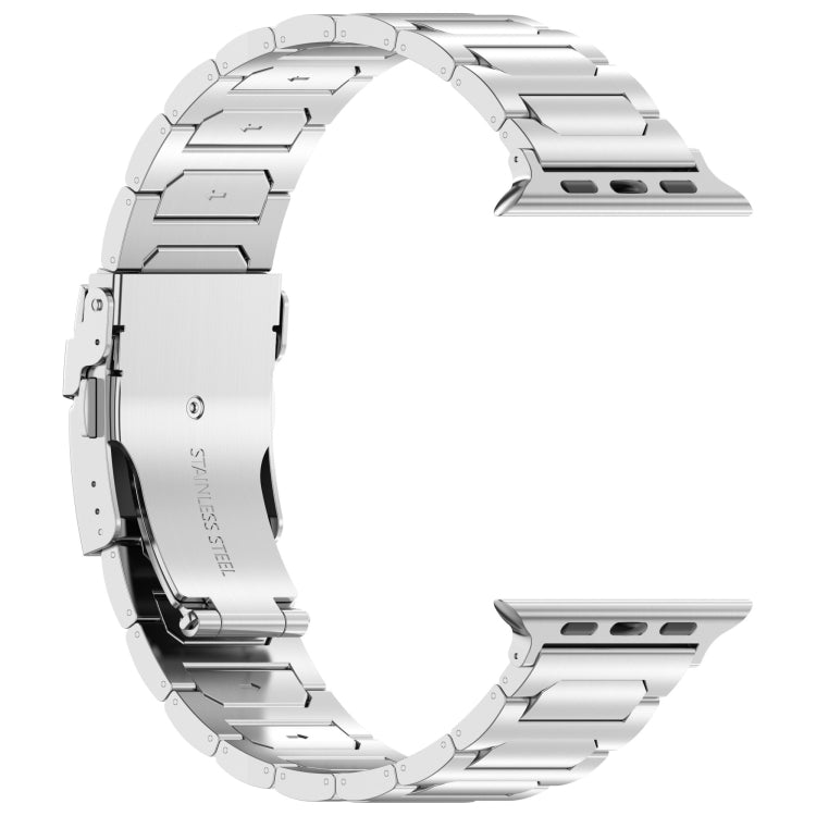 For Apple Watch Series 9 41mm I-Shaped Titanium Metal Watch Band(Silver) - Watch Bands by PMC TechLife | Online Shopping South Africa | PMC TechLife