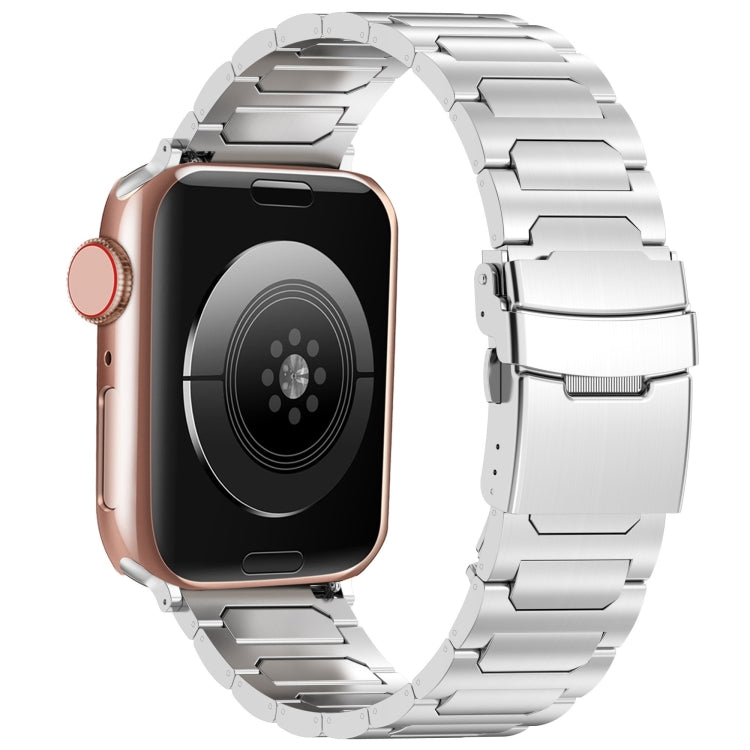 For Apple Watch Series 8 45mm I-Shaped Titanium Metal Watch Band(Silver) - Watch Bands by PMC TechLife | Online Shopping South Africa | PMC TechLife