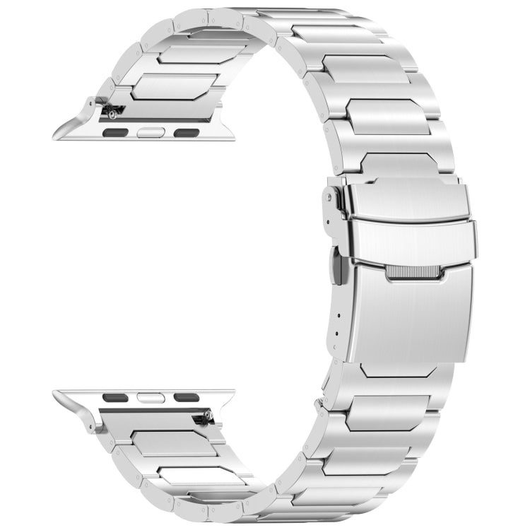 For Apple Watch SE 2022 44mm I-Shaped Titanium Metal Watch Band(Silver) - free shipping - PMC TechLife - Order now!