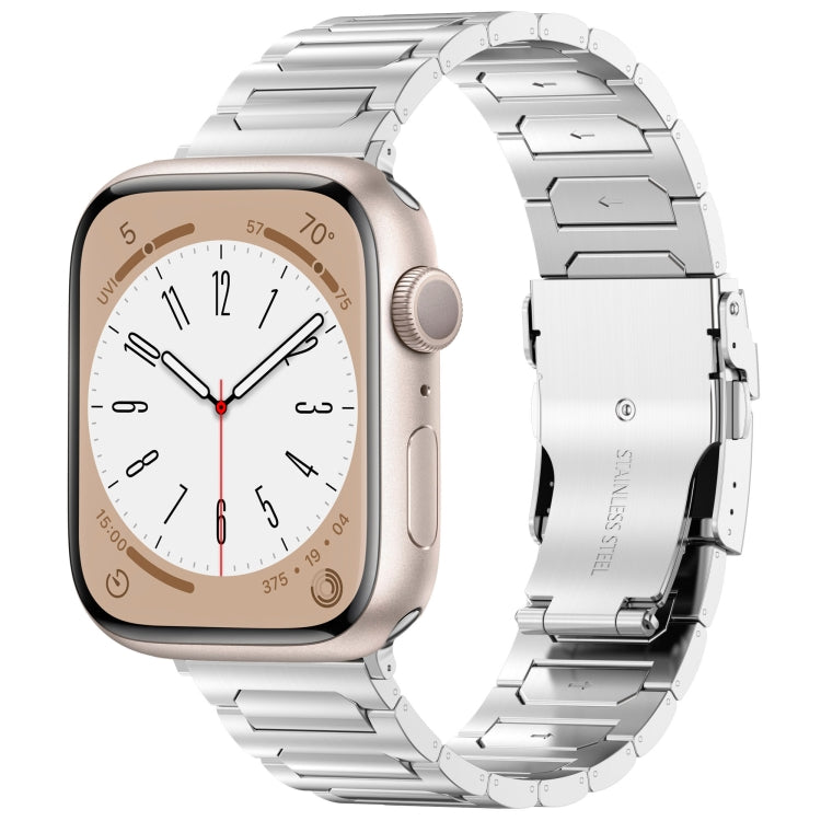 For Apple Watch SE 40mm I-Shaped Titanium Metal Watch Band(Mirror Silver) - Watch Bands by PMC TechLife | Online Shopping South Africa | PMC TechLife