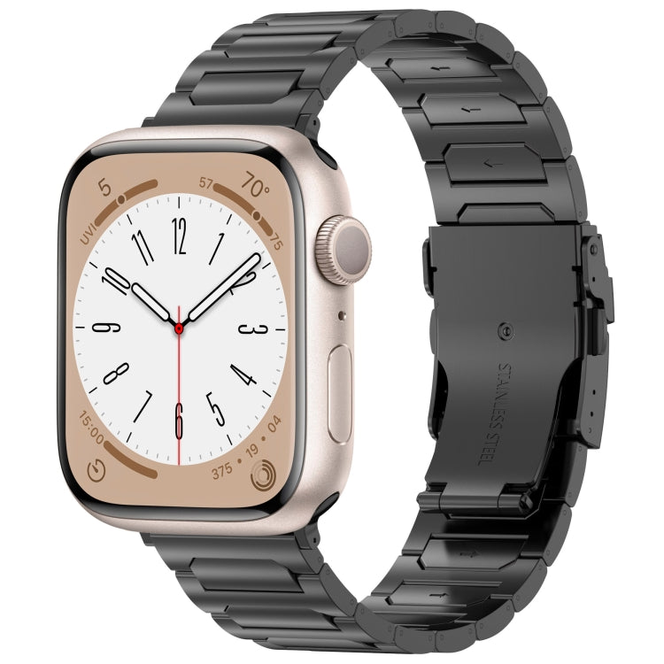 For Apple Watch SE 44mm I-Shaped Titanium Metal Watch Band(Black) - Watch Bands by PMC TechLife | Online Shopping South Africa | PMC TechLife