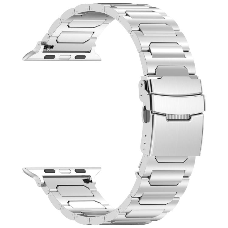 For Apple Watch Series 4 44mm I-Shaped Titanium Metal Watch Band(Mirror Silver) - Watch Bands by PMC TechLife | Online Shopping South Africa | PMC TechLife