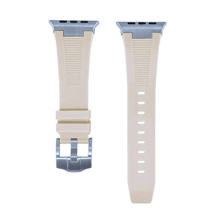 For Apple Watch Series 8 45mm Loners Liquid Silicone Watch Band(Silver Starlight) - Watch Bands by PMC TechLife | Online Shopping South Africa | PMC TechLife
