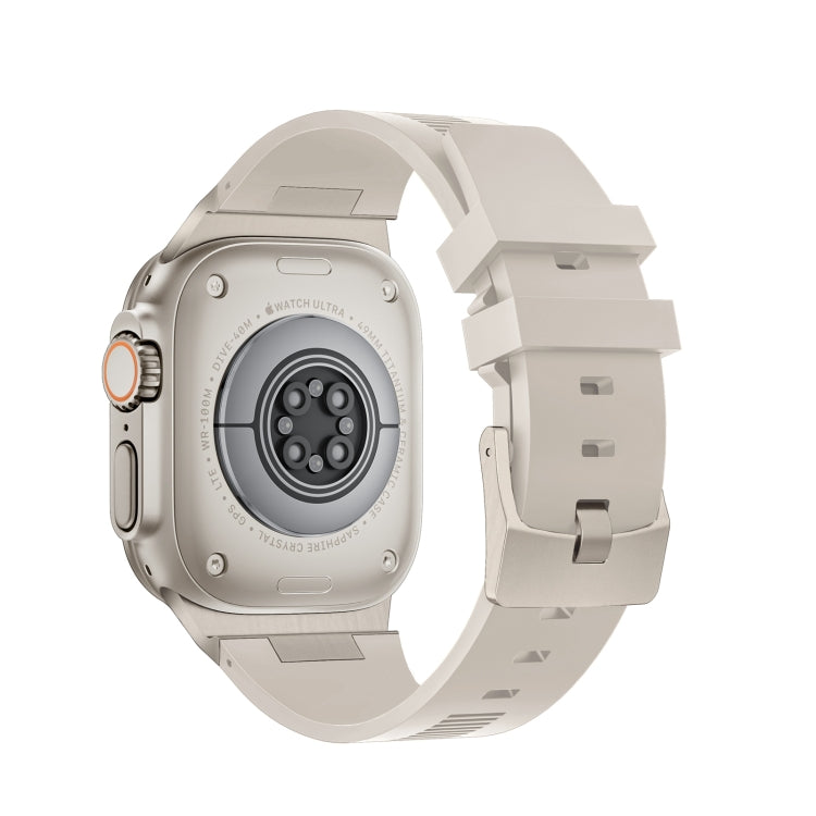For Apple Watch Series 6 44mm Loners Liquid Silicone Watch Band(Titanium Starlight) - Watch Bands by PMC TechLife | Online Shopping South Africa | PMC TechLife