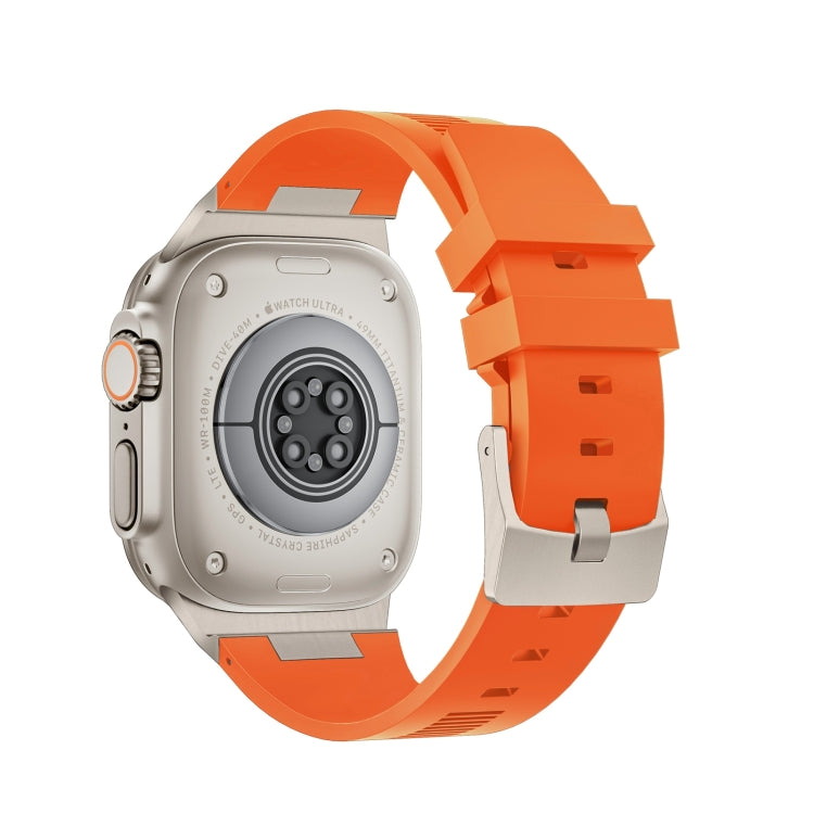 For Apple Watch Series 5 44mm Loners Liquid Silicone Watch Band(Titanium Orange) - Watch Bands by PMC TechLife | Online Shopping South Africa | PMC TechLife