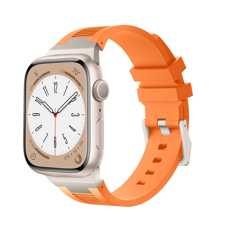 For Apple Watch Series 2 42mm Loners Liquid Silicone Watch Band(Titanium Orange) - Watch Bands by PMC TechLife | Online Shopping South Africa | PMC TechLife