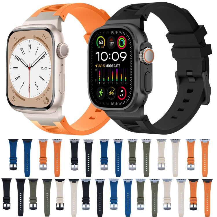 For Apple Watch SE 44mm Loners Liquid Silicone Watch Band(Silver Starlight) - free shipping - PMC TechLife - Order now!
