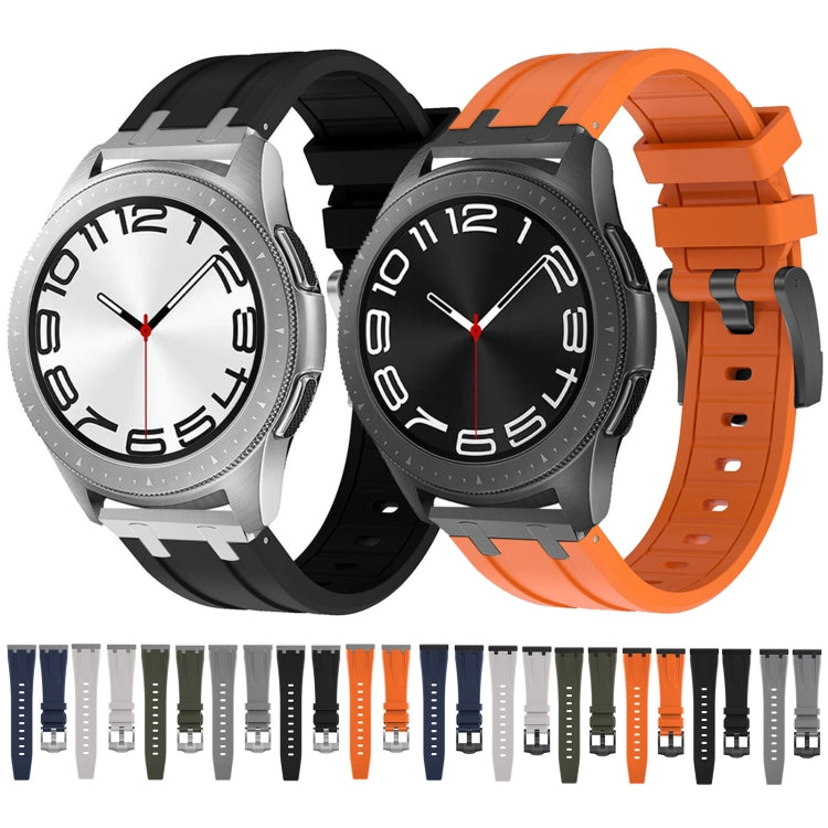 22mm Flat Head Silicone Watch Band(Silver Starlight) - 22mm Bands by PMC TechLife | Online Shopping South Africa | PMC TechLife