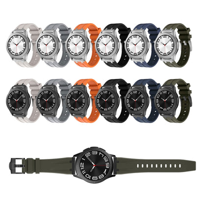 22mm Flat Head Silicone Watch Band(Black Grey) - 22mm Bands by PMC Jewellery | Online Shopping South Africa | PMC Jewellery