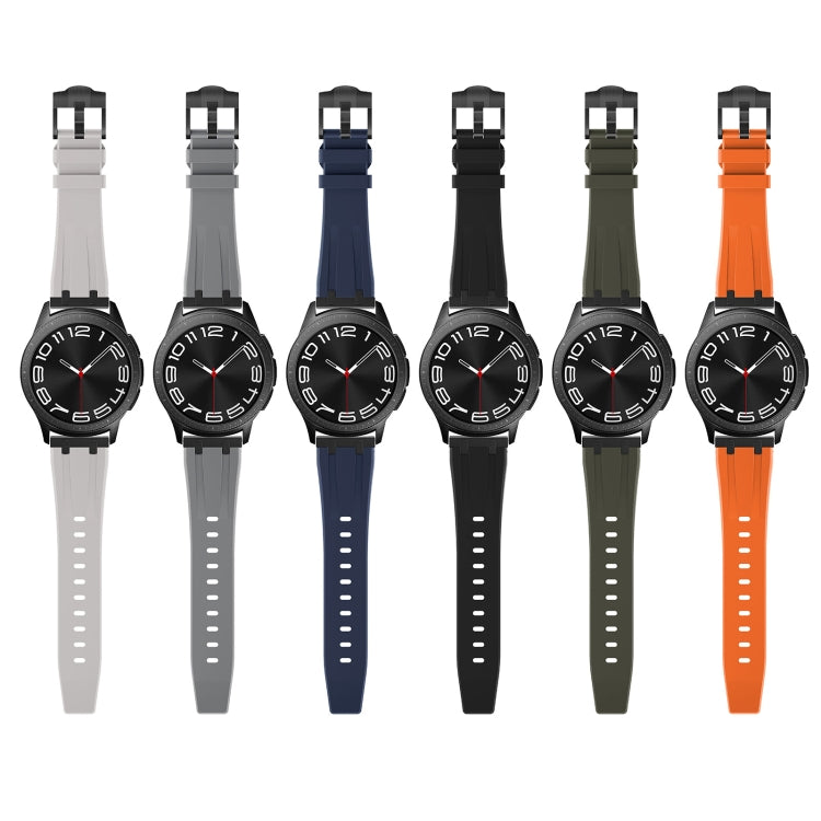 22mm Flat Head Silicone Watch Band(Black Green) - 22mm Bands by PMC TechLife | Online Shopping South Africa | PMC TechLife