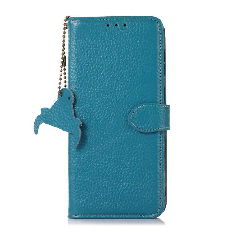 For OnePlus Ace 5 / 13R 5G Genuine Leather Litchi Texture RFID Leather Phone Case(Blue) - free shipping - PMC TechLife - Order now!