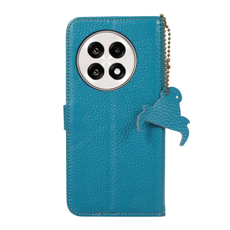 For OnePlus Ace 5 / 13R 5G Genuine Leather Litchi Texture RFID Leather Phone Case(Blue) - free shipping - PMC TechLife - Order now!