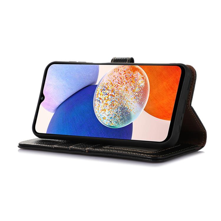 For OnePlus Ace 5 / 13R 5G Genuine Leather Litchi Texture RFID Leather Phone Case(Black) - Ace 5 Cases by PMC TechLife | Online Shopping South Africa | PMC TechLife | Buy Now Pay Later Mobicred