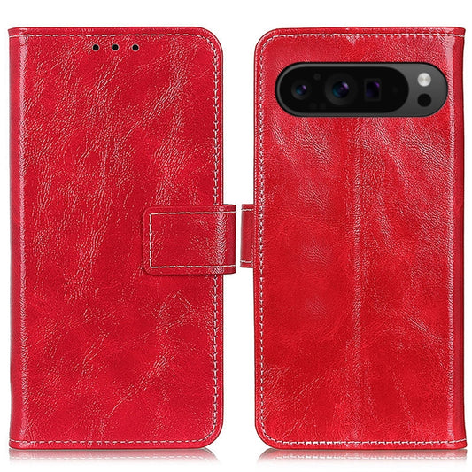 For Google Pixel 9 Pro Retro Crazy Horse Texture Flip Leather Phone Case(Red) - Google Cases by PMC Jewellery | Online Shopping South Africa | PMC Jewellery | Buy Now Pay Later Mobicred