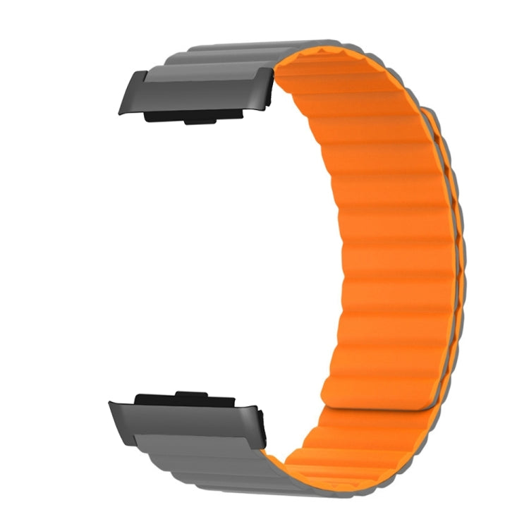For Huawei Watch D Magnetic Silicone Watch Band(Grey Orange) - Watch Bands by PMC TechLife | Online Shopping South Africa | PMC TechLife