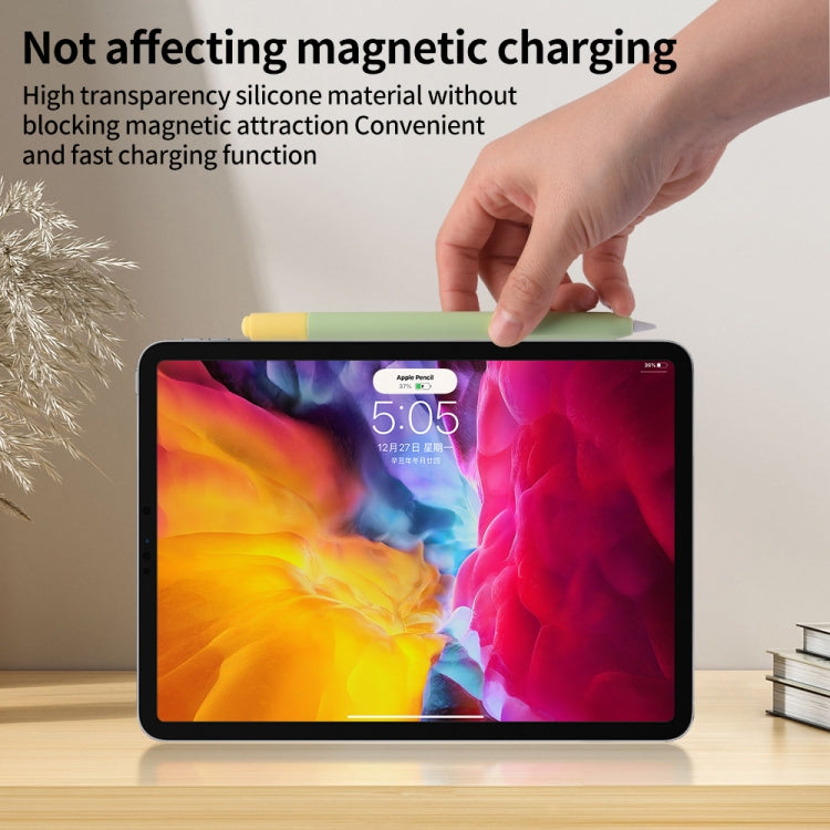 For Apple Pencil (USB-C) Double Cap Contrasting Color Silicone Protective Case(Black) - Pencil Accessories by PMC Jewellery | Online Shopping South Africa | PMC Jewellery | Buy Now Pay Later Mobicred