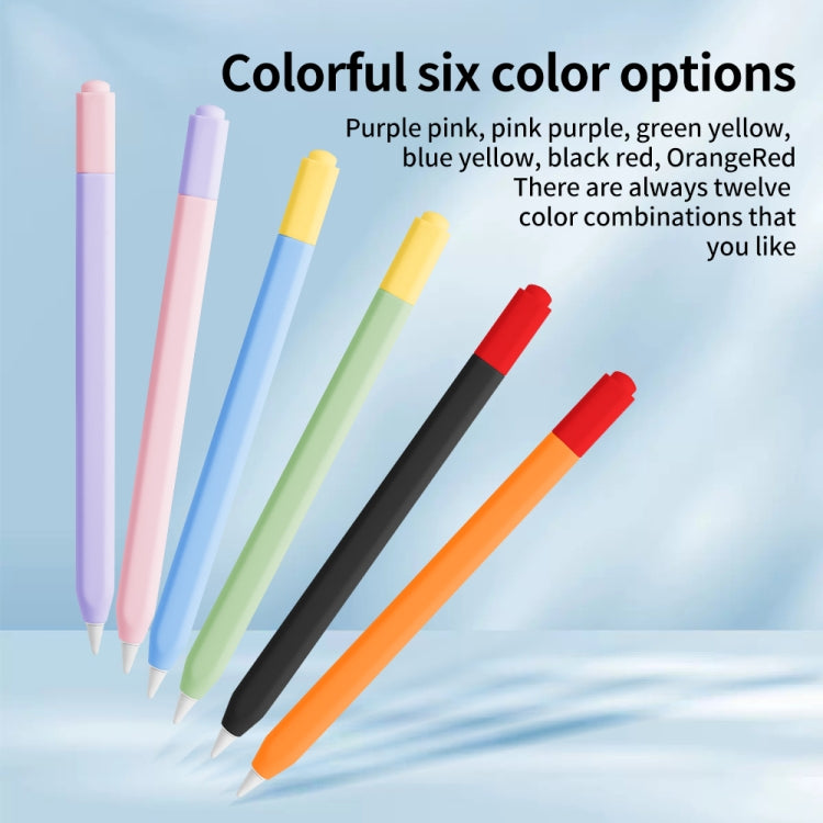 For Apple Pencil (USB-C) Double Cap Contrasting Color Silicone Protective Case(Matcha Green) - free shipping - PMC Jewellery - Order now!