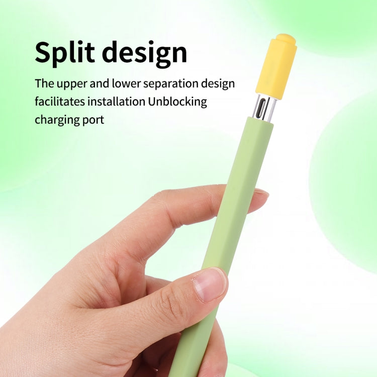 For Apple Pencil (USB-C) Double Cap Contrasting Color Silicone Protective Case(Matcha Green) - free shipping - PMC Jewellery - Order now!