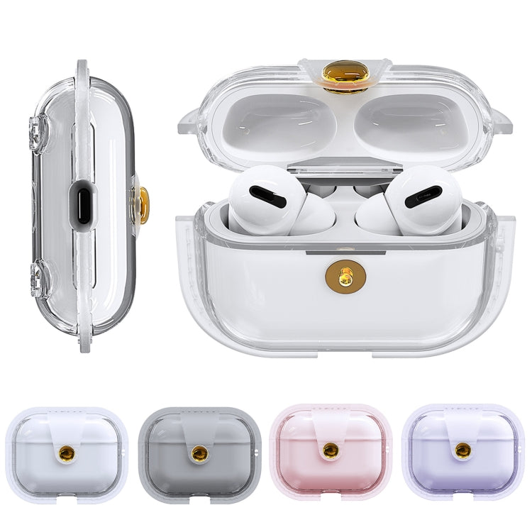 For AirPods 1 / 2 Magnetic Clear Armor TPU TWS Earphone Case(Black) - For AirPods 1/2 by PMC Jewellery | Online Shopping South Africa | PMC Jewellery | Buy Now Pay Later Mobicred