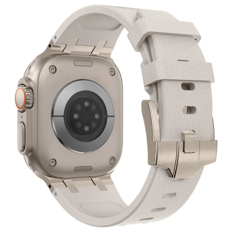 For Apple Watch Ultra 2 49mm Stone Grain Liquid Silicone Watch Band(Titanium Starlight) - Watch Bands by PMC TechLife | Online Shopping South Africa | PMC TechLife