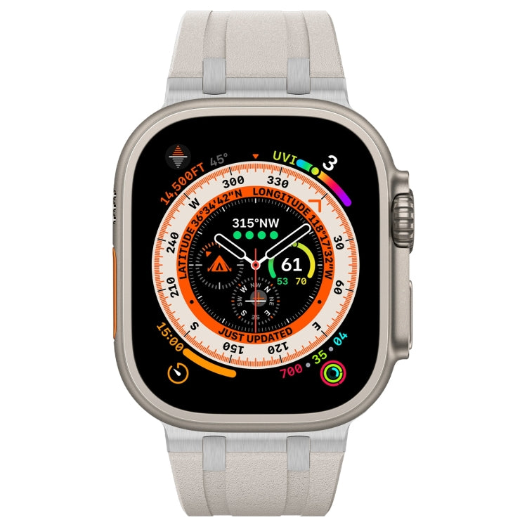 For Apple Watch Series 5 44mm Stone Grain Liquid Silicone Watch Band(Silver Starlight) - Watch Bands by PMC TechLife | Online Shopping South Africa | PMC TechLife