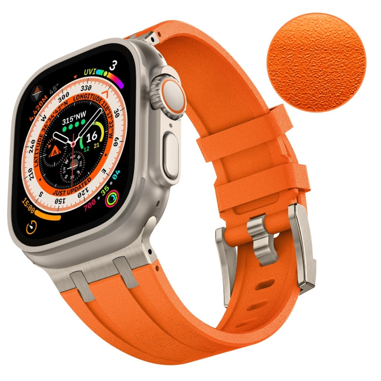 For Apple Watch Series 4 44mm Stone Grain Liquid Silicone Watch Band(Titanium Orange) - Watch Bands by PMC TechLife | Online Shopping South Africa | PMC TechLife