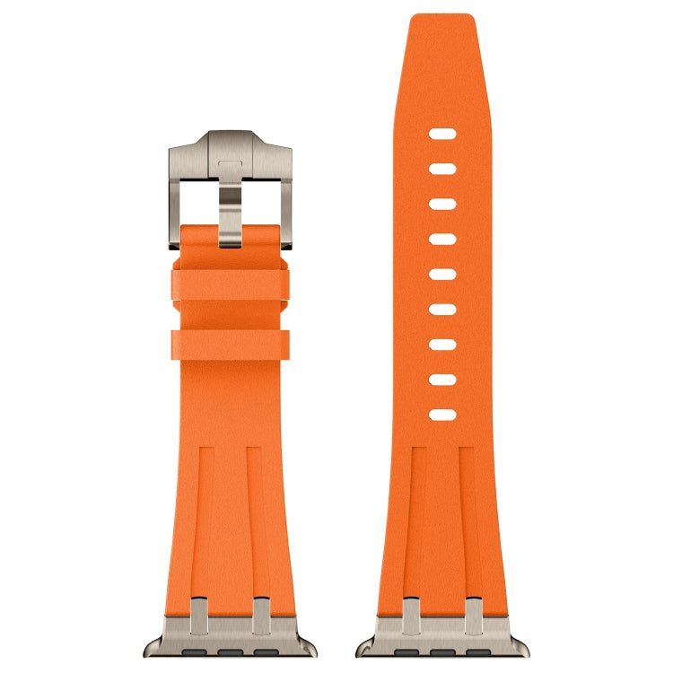 For Apple Watch Series 3 42mm Stone Grain Liquid Silicone Watch Band(Titanium Orange) - Watch Bands by PMC TechLife | Online Shopping South Africa | PMC TechLife