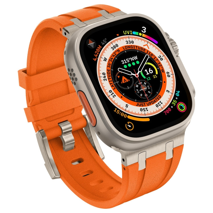 For Apple Watch Series 3 42mm Stone Grain Liquid Silicone Watch Band(Titanium Orange) - Watch Bands by PMC TechLife | Online Shopping South Africa | PMC TechLife