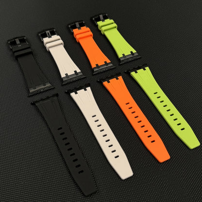 For Apple Watch SE 44mm Stone Grain Liquid Silicone Watch Band(Sliver Orange) - Watch Bands by PMC Jewellery | Online Shopping South Africa | PMC Jewellery