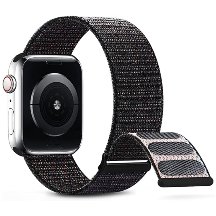 For Apple Watch Ultra 49mm Dual Hook and Loop Nylon Watch Band(Reflective Black) - Watch Bands by PMC TechLife | Online Shopping South Africa | PMC TechLife