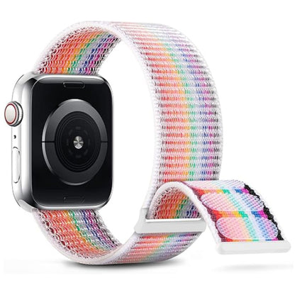 For Apple Watch Ultra 49mm Dual Hook and Loop Nylon Watch Band(Rainbow) - Watch Bands by PMC Jewellery | Online Shopping South Africa | PMC Jewellery