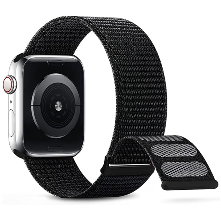 For Apple Watch Series 2 38mm Dual Hook and Loop Nylon Watch Band(Dark Black) - Watch Bands by PMC TechLife | Online Shopping South Africa | PMC TechLife