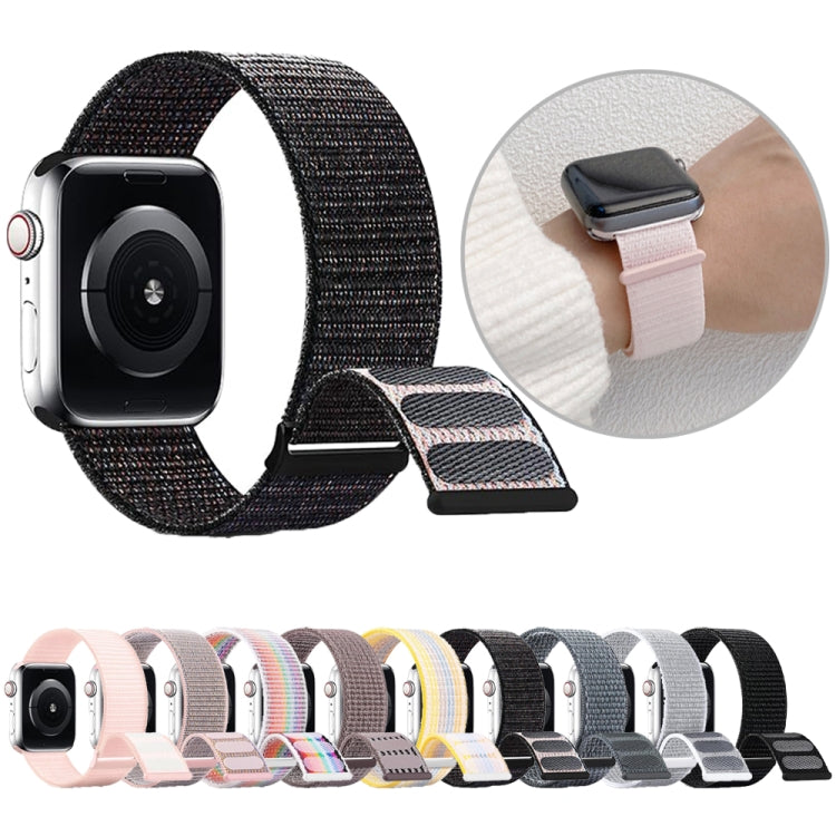For Apple Watch Series 9 41mm Dual Hook and Loop Nylon Watch Band(Colorful Starlight) - Watch Bands by PMC TechLife | Online Shopping South Africa | PMC TechLife