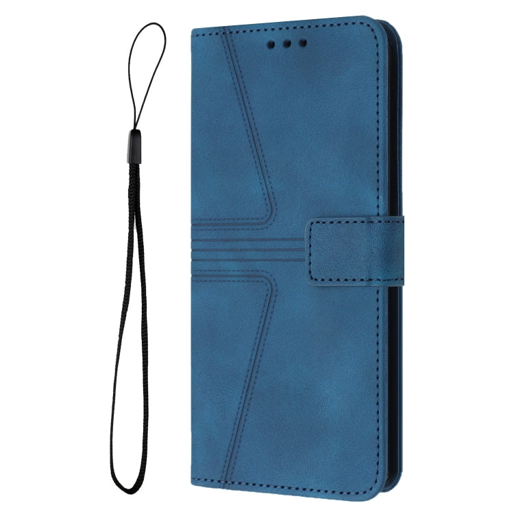 For iPhone 16 Plus Triangle Solid Color Leather Phone Case(Blue) - iPhone 16 Plus Cases by PMC TechLife | Online Shopping South Africa | PMC TechLife | Buy Now Pay Later Mobicred