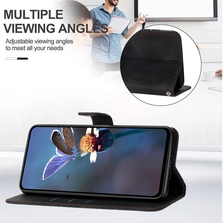 For iPhone 16 Triangle Solid Color Leather Phone Case(Black) - iPhone 16 Cases by PMC TechLife | Online Shopping South Africa | PMC TechLife | Buy Now Pay Later Mobicred