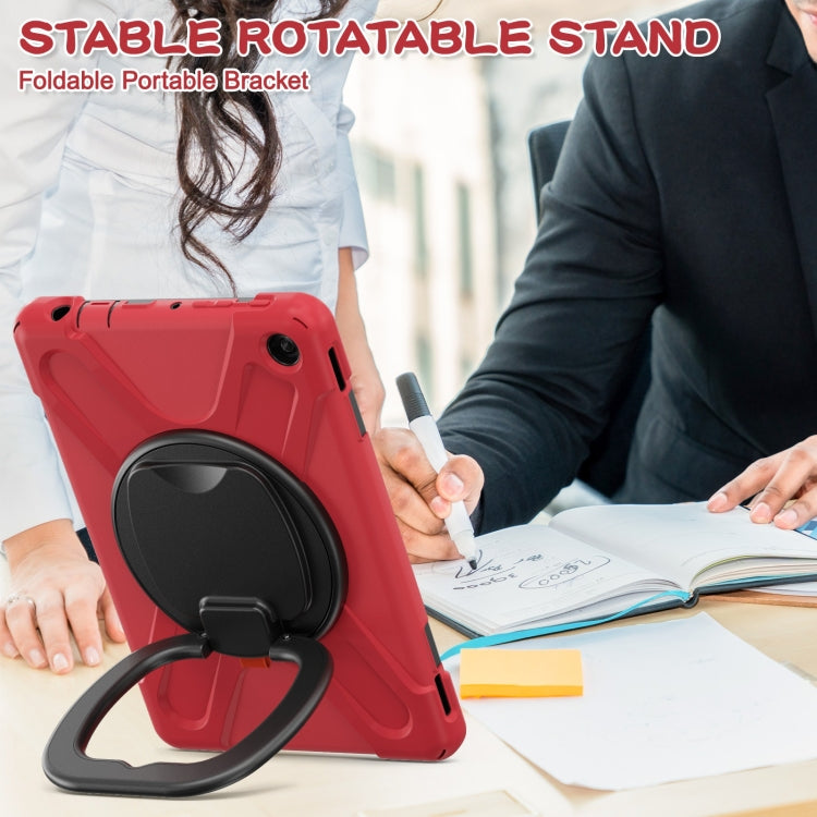 For Amazon Kindle Fire HD10 2023 Silicone Hybrid PC Tablet Case with Holder & Shoulder Strap(Red) - Amazon by PMC TechLife | Online Shopping South Africa | PMC TechLife | Buy Now Pay Later Mobicred