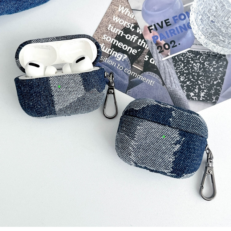 For AirPods Pro 2 Stitching Denim Cloth Bluetooth Earphone Protective Case(Light Color Irregular) - For AirPods Pro 2 by PMC Jewellery | Online Shopping South Africa | PMC Jewellery | Buy Now Pay Later Mobicred