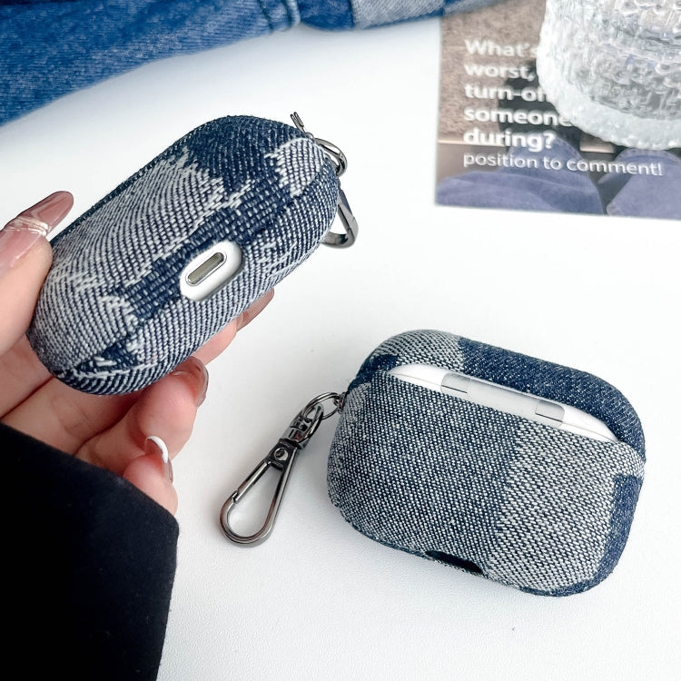 For AirPods Pro 2 Stitching Denim Cloth Bluetooth Earphone Protective Case(Dark Color Irregular) - free shipping - PMC Jewellery - Order now!