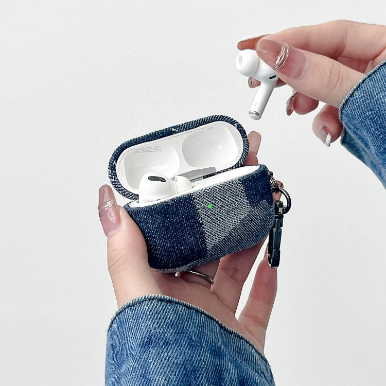 For AirPods Pro 2 Stitching Denim Cloth Bluetooth Earphone Protective Case(Light Color Irregular) - For AirPods Pro 2 by PMC Jewellery | Online Shopping South Africa | PMC Jewellery | Buy Now Pay Later Mobicred