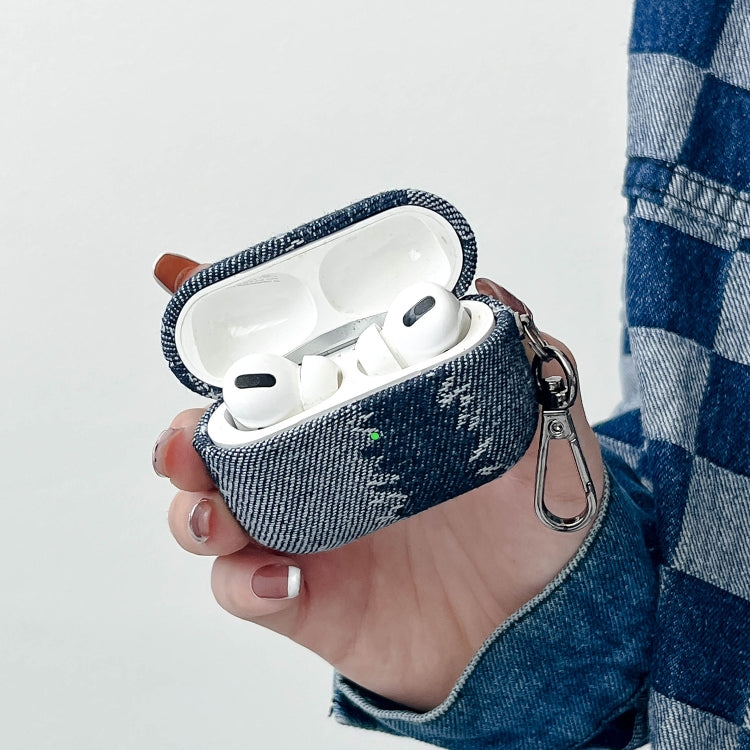 For AirPods 3 Stitching Denim Cloth Bluetooth Earphone Protective Case(Dark Color Irregular) - For AirPods 3 by PMC Jewellery | Online Shopping South Africa | PMC Jewellery | Buy Now Pay Later Mobicred