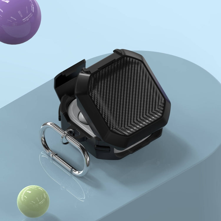 For Galaxy Buds Live / Pro /2 /2 Pro / FE Carbon Fiber TPU Hybrid PC Case with Hook(Dark Blue) - free shipping - PMC Jewellery - Order now!