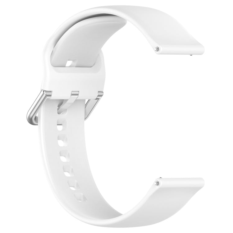 For Xiaomi Watch 2 Solid Color Metal Silver Buckle Silicone Watch Band, Size: S(White) - Watch Bands by PMC TechLife | Online Shopping South Africa | PMC TechLife