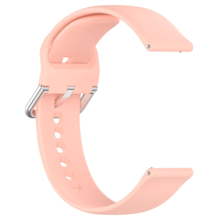For Xiaomi Watch 2 Solid Color Metal Silver Buckle Silicone Watch Band, Size: S(Light Pink) - Watch Bands by PMC TechLife | Online Shopping South Africa | PMC TechLife