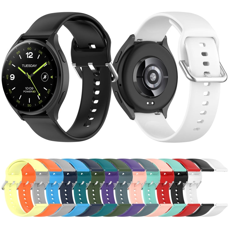 For Xiaomi Watch 2 Solid Color Metal Silver Buckle Silicone Watch Band, Size: S(Purple) - Watch Bands by PMC TechLife | Online Shopping South Africa | PMC TechLife